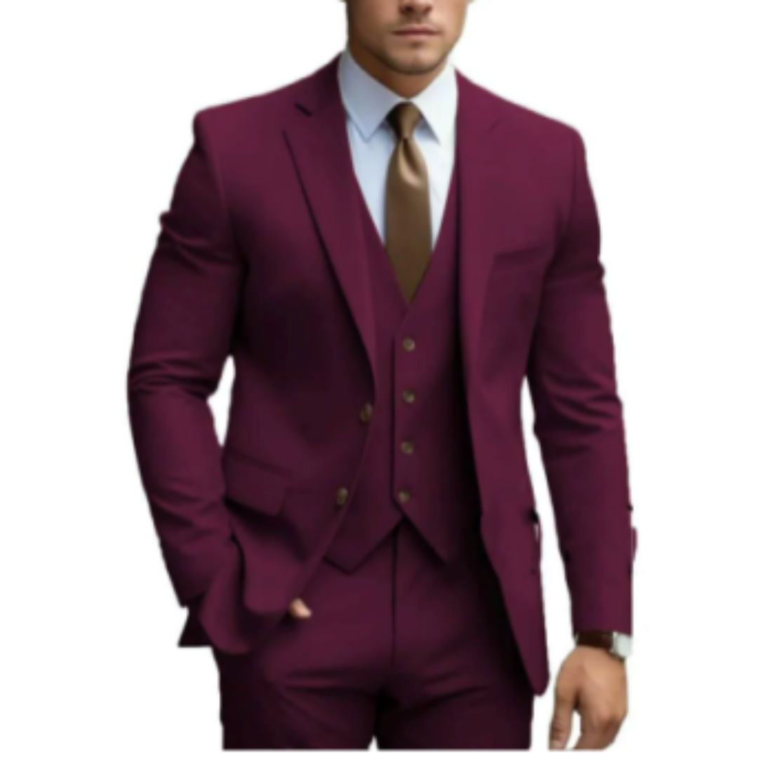 Herren Formell Bryllupsgjest Dress 3-delt Sett | Slim Fit