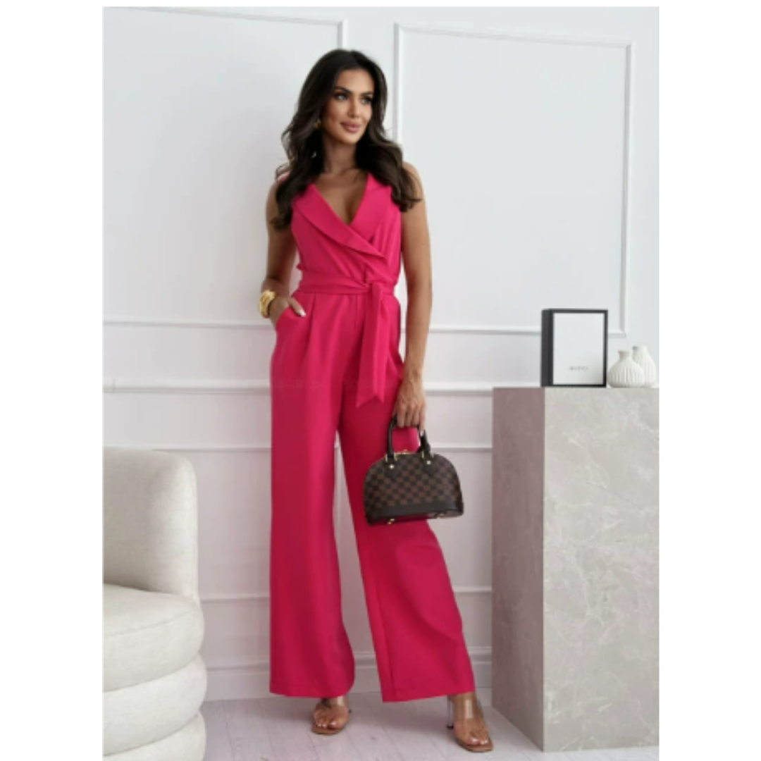 Dame Uten Ermer Vid Beina Jumpsuit | V Utringning