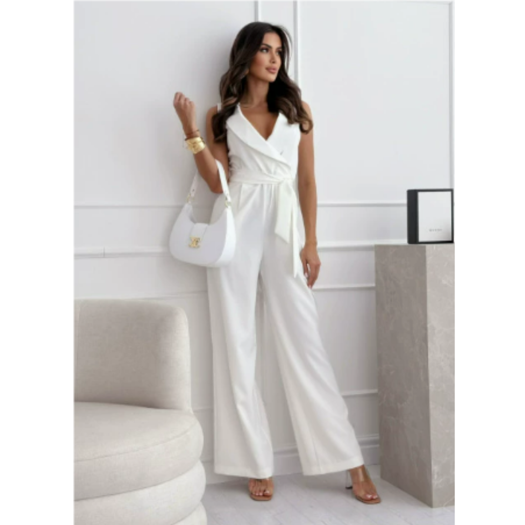 Dame Uten Ermer Bred Ben Jumpsuit | V Utringning