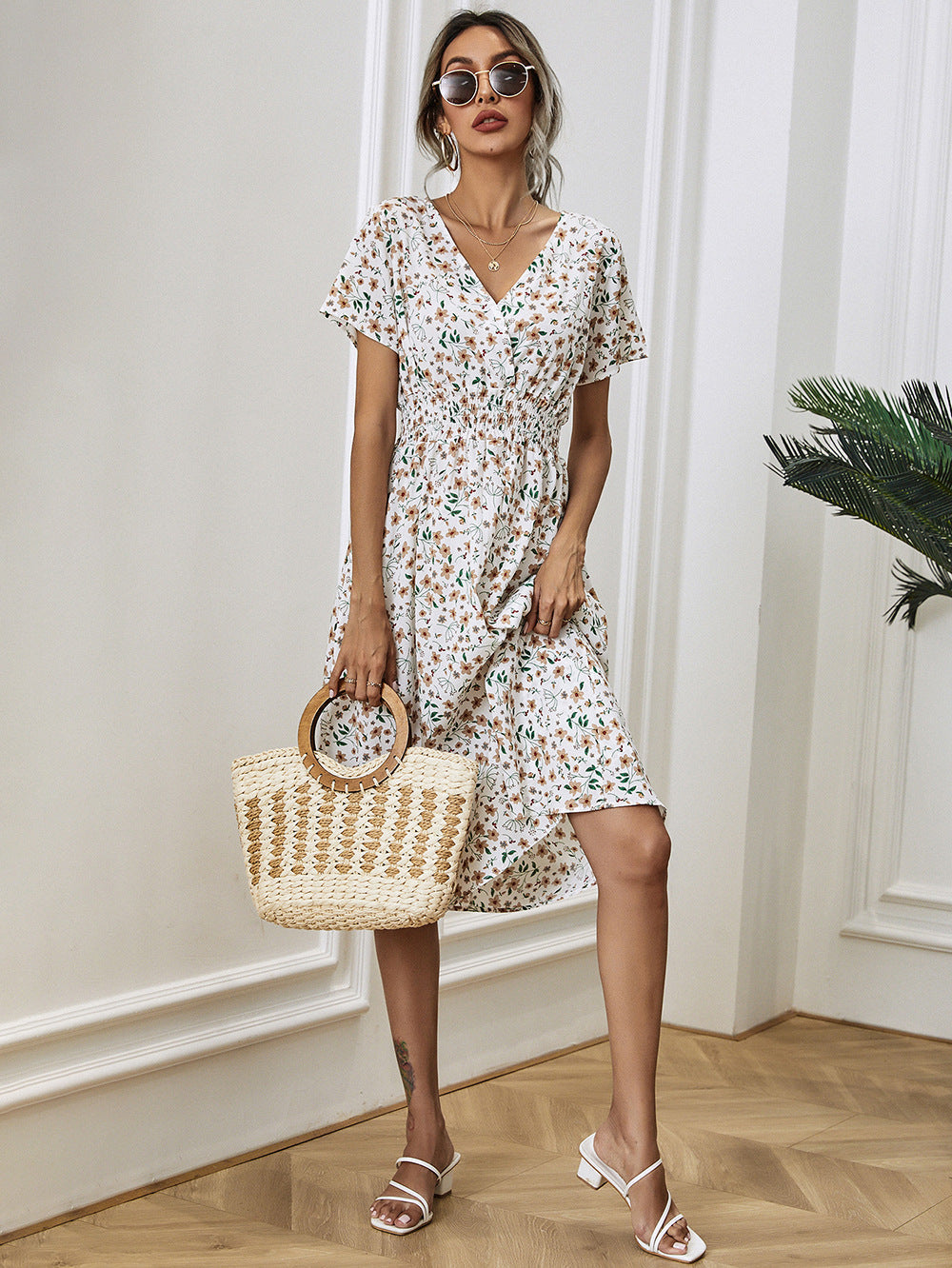 Jolina | Damen Sommer-Blomsterkjole