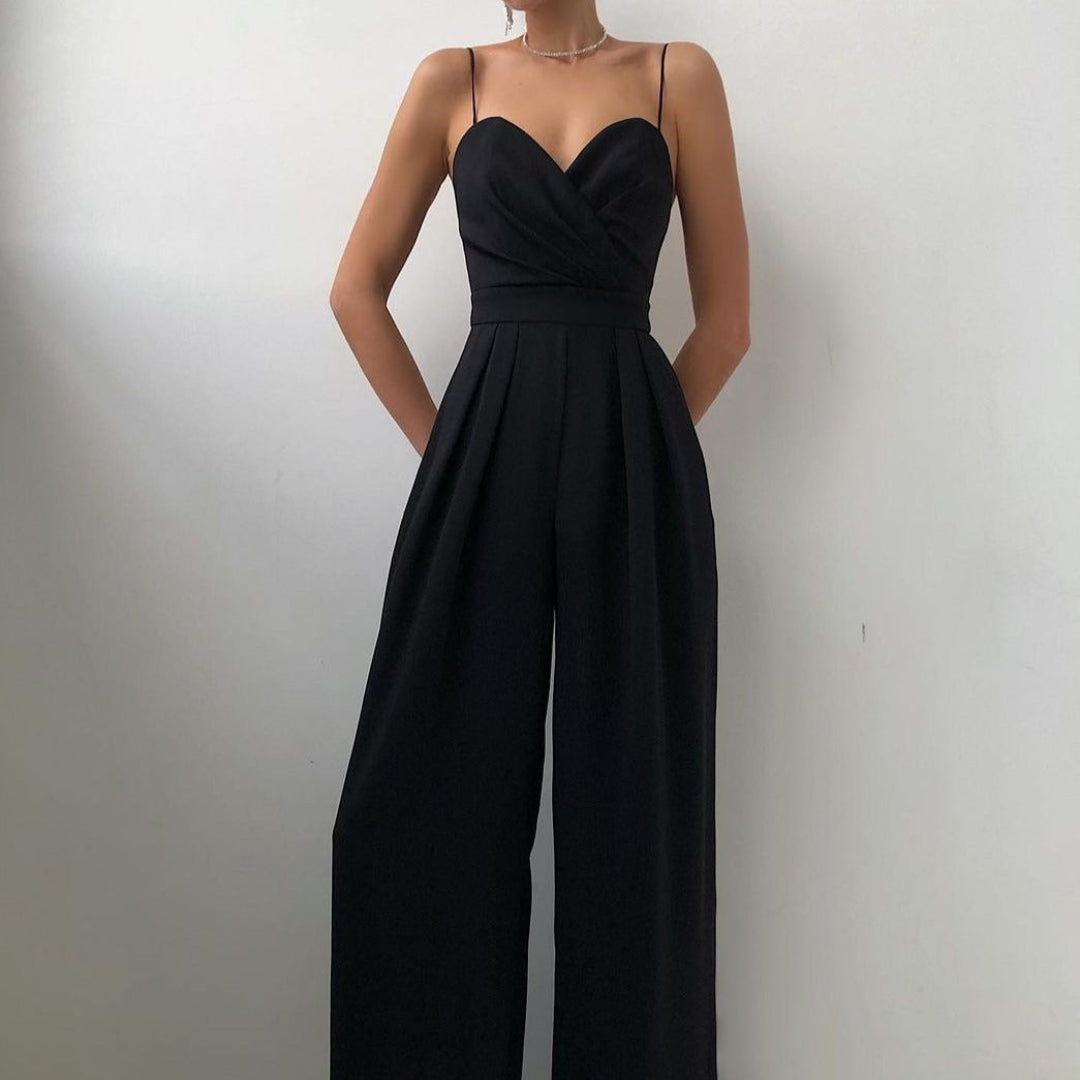 Dame Elegant Vid Beina Jumpsuit | Spaghettistropper
