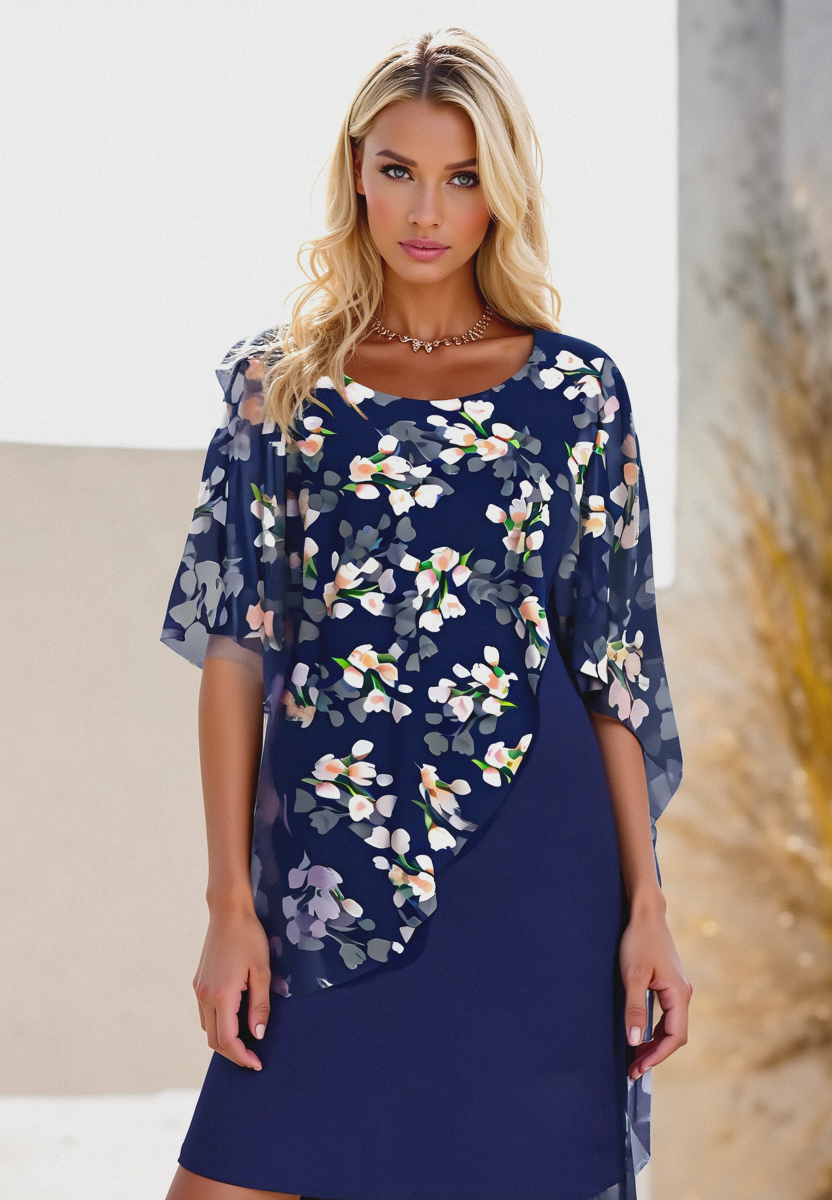 Lyanna | Blomstrete Chiffon Kjole for Damer