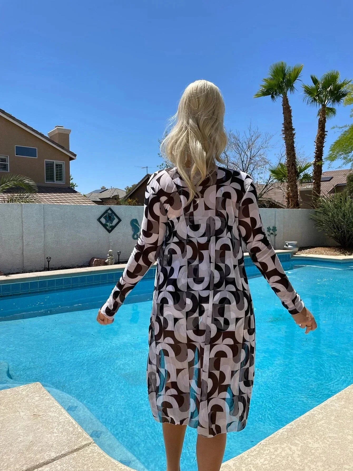 Vanessa | 3-delt bikini-sett med høy midje og badekåpe
