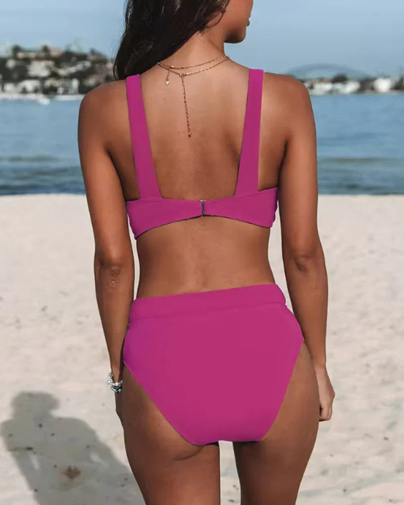 Tyra | Ensfargede bikinier med høy midje