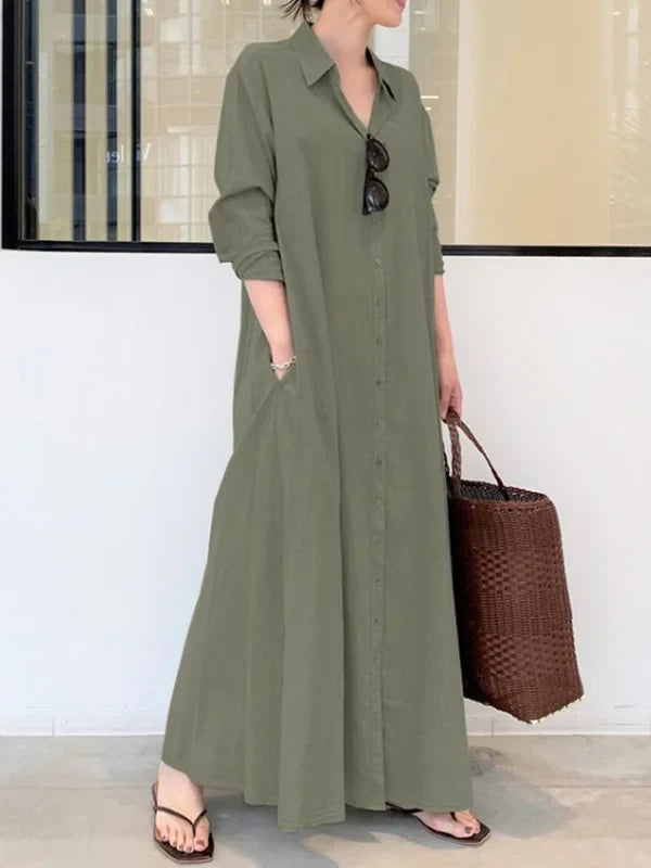 Stellania | Solide Farge Maxi Damekjole