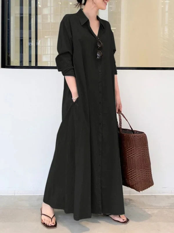 Stellania | Solide Farge Maxi Damekjole