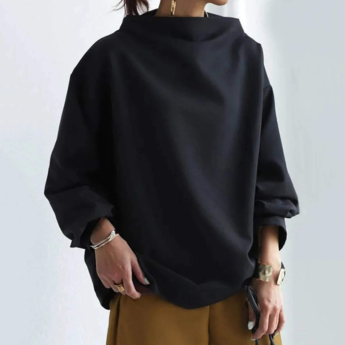 Adria | Dame Langermet Genser | Svart