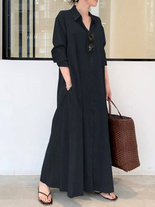 Stellania | Solide Farge Maxi Damekjole