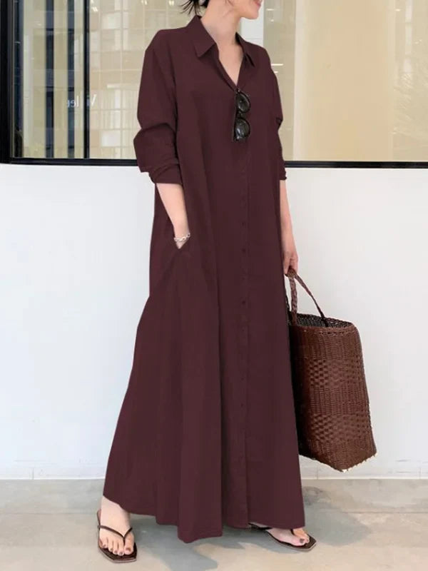 Stellania | Solide Farge Maxi Damekjole
