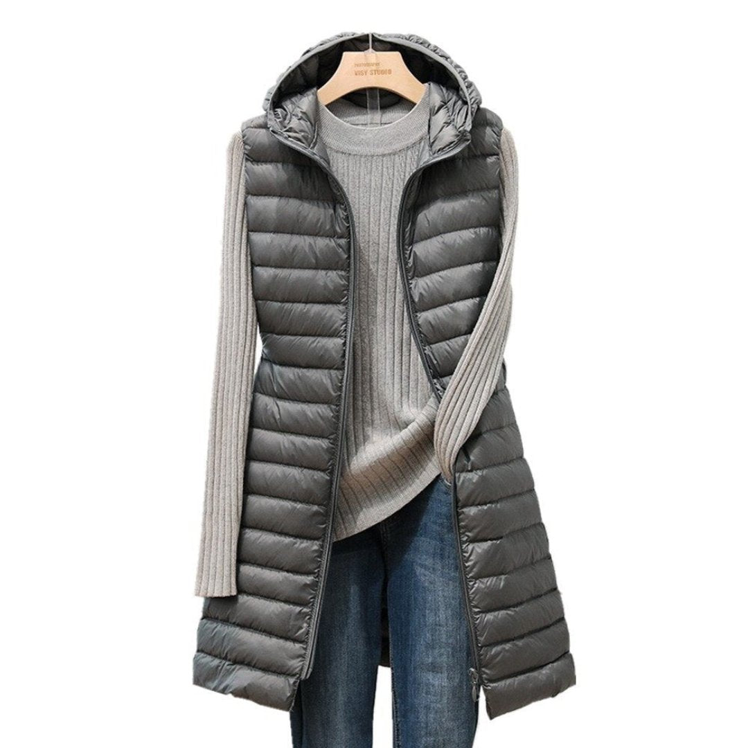 Margauxemim | Dame Puffer Ermeløs Stepp Vest | Lang