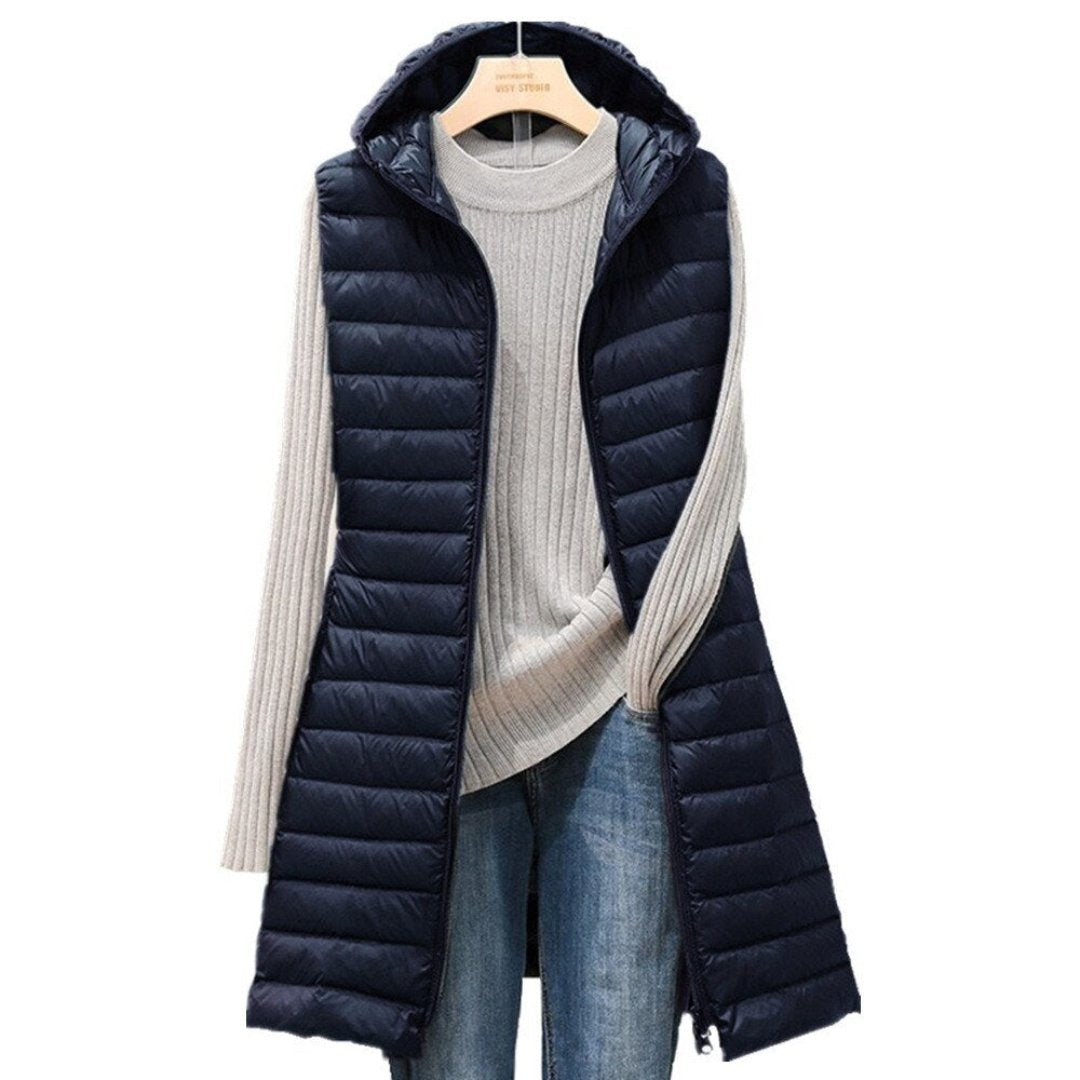 Margauxemim | Dame Puffer Ermeløs Stepp Vest | Lang