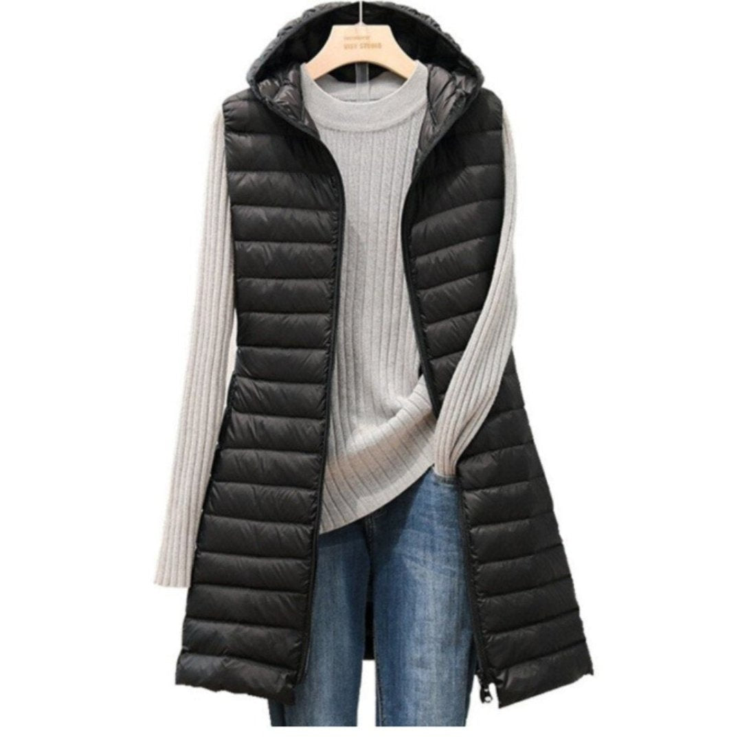 Margauxemim | Dame Puffer Ermeløs Stepp Vest | Lang