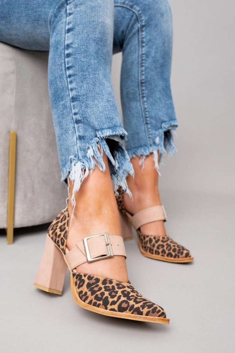 Vittoria™ | Leopardmønstrede Sandaler i Syntetisk Suede
