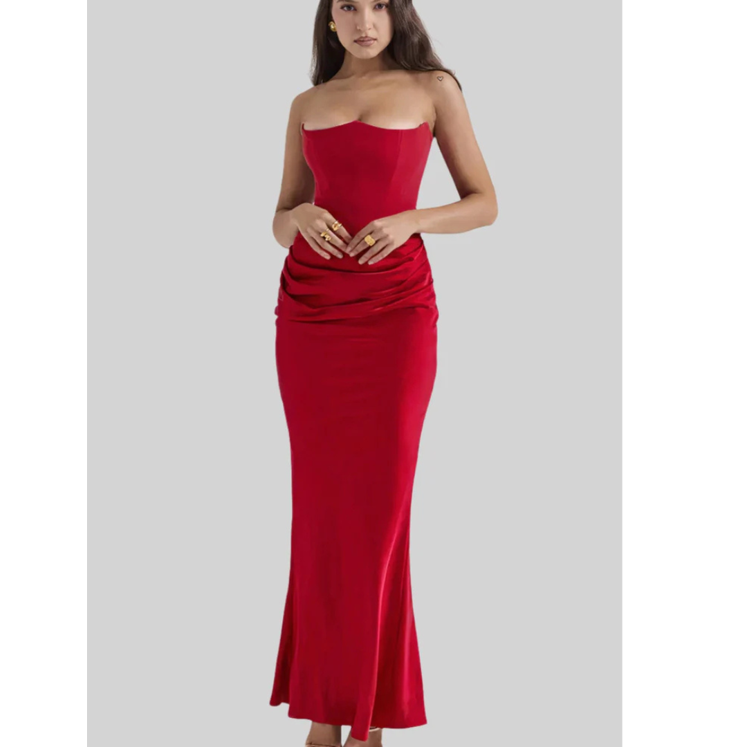 Damen Bandeau Elegant Kjole | Maxi