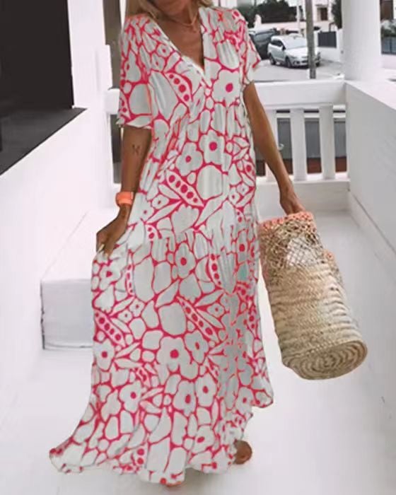 Pauline | Elegant kjole med blomstertrykk