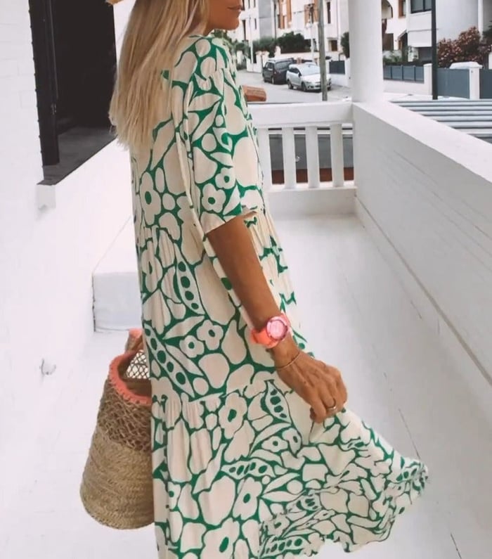 Pauline | Elegant kjole med blomstertrykk