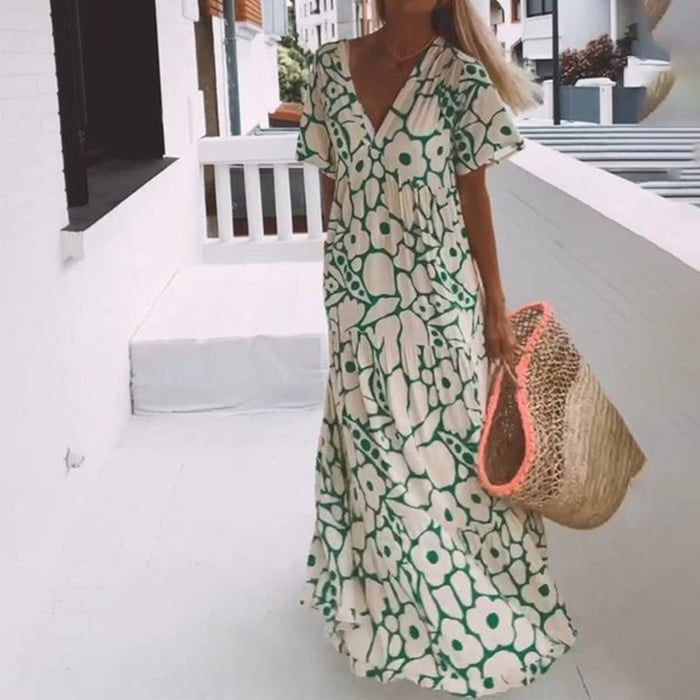 Pauline | Elegant kjole med blomstertrykk