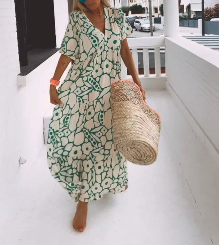 Pauline | Elegant kjole med blomstertrykk