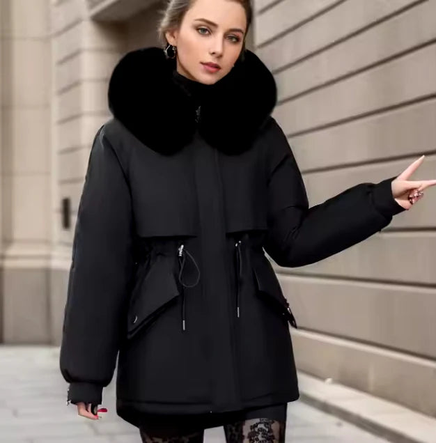 Damen Varm Vinter Parka Jakke | Kort