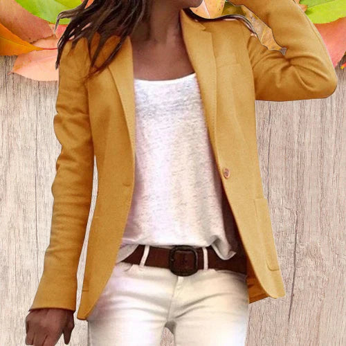 Jarethy | Revers Knapp slank langermet dame blazer