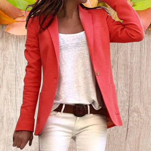 Jarethy | Revers Knapp slank langermet dame blazer
