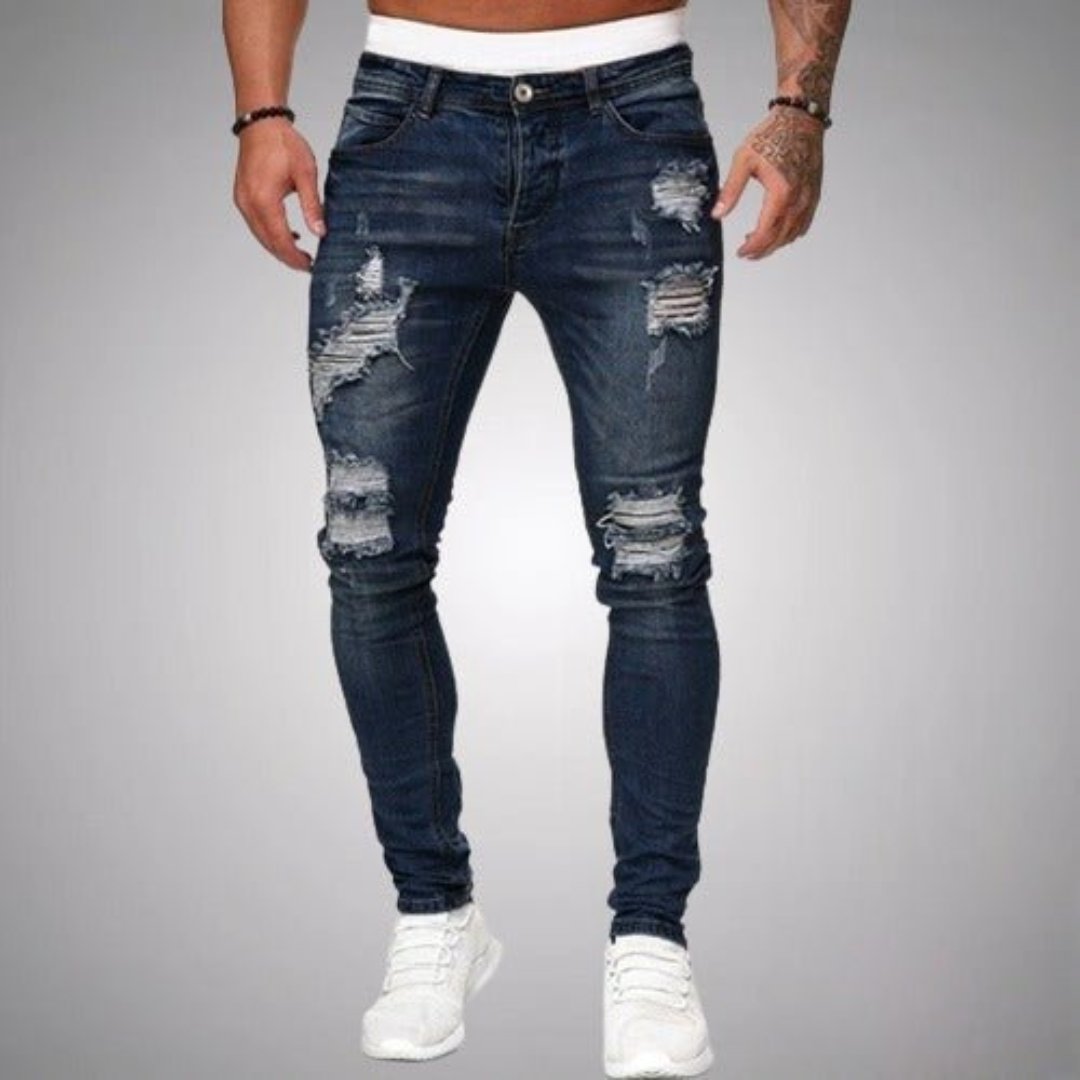 Larset | Herre Løs Revne Jeans | Komfortabel