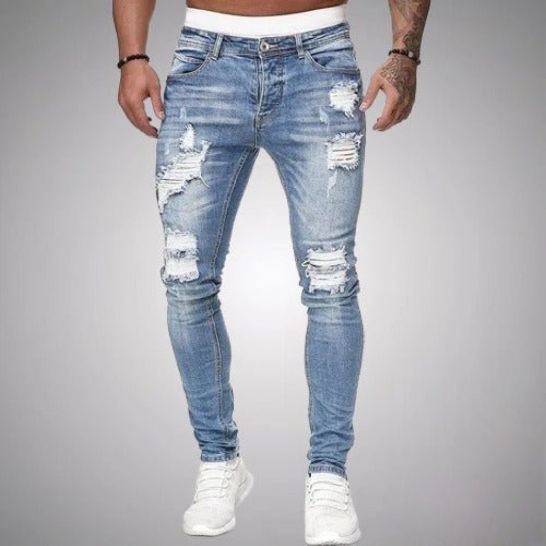 Larset | Herre Løs Revne Jeans | Komfortabel