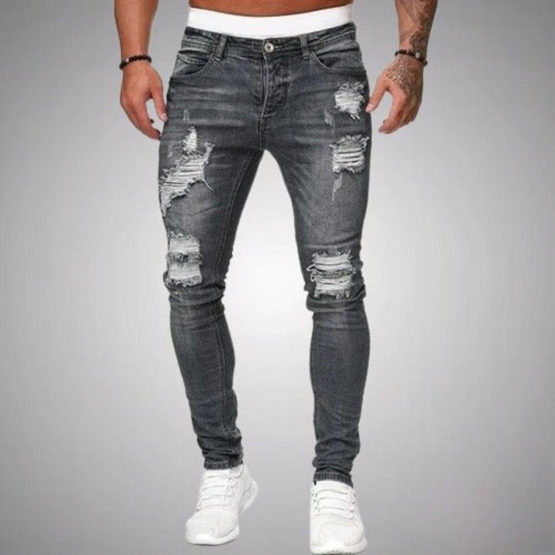 Larset | Herre Løs Revne Jeans | Komfortabel