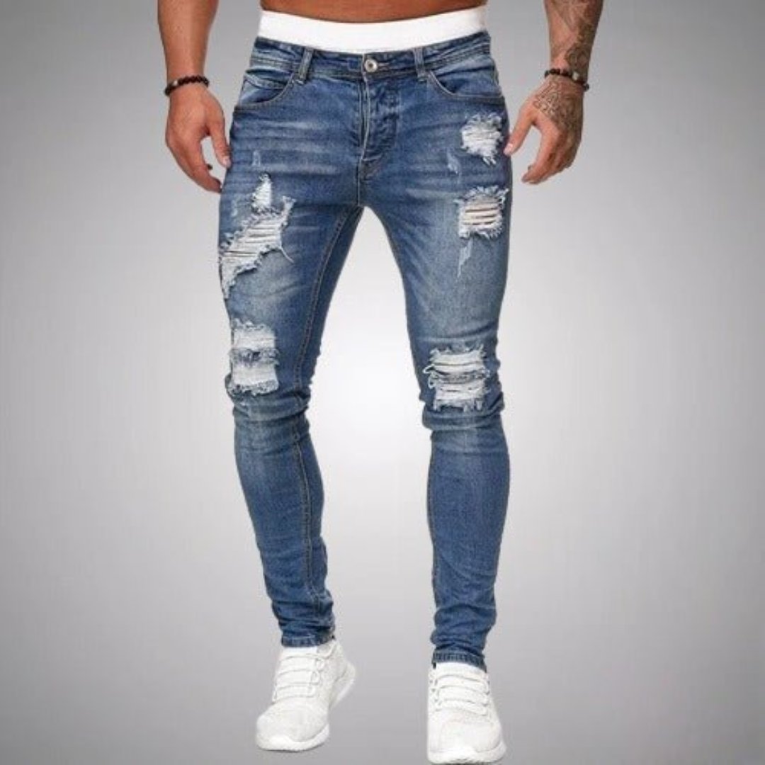 Larset | Herre Løs Revne Jeans | Komfortabel