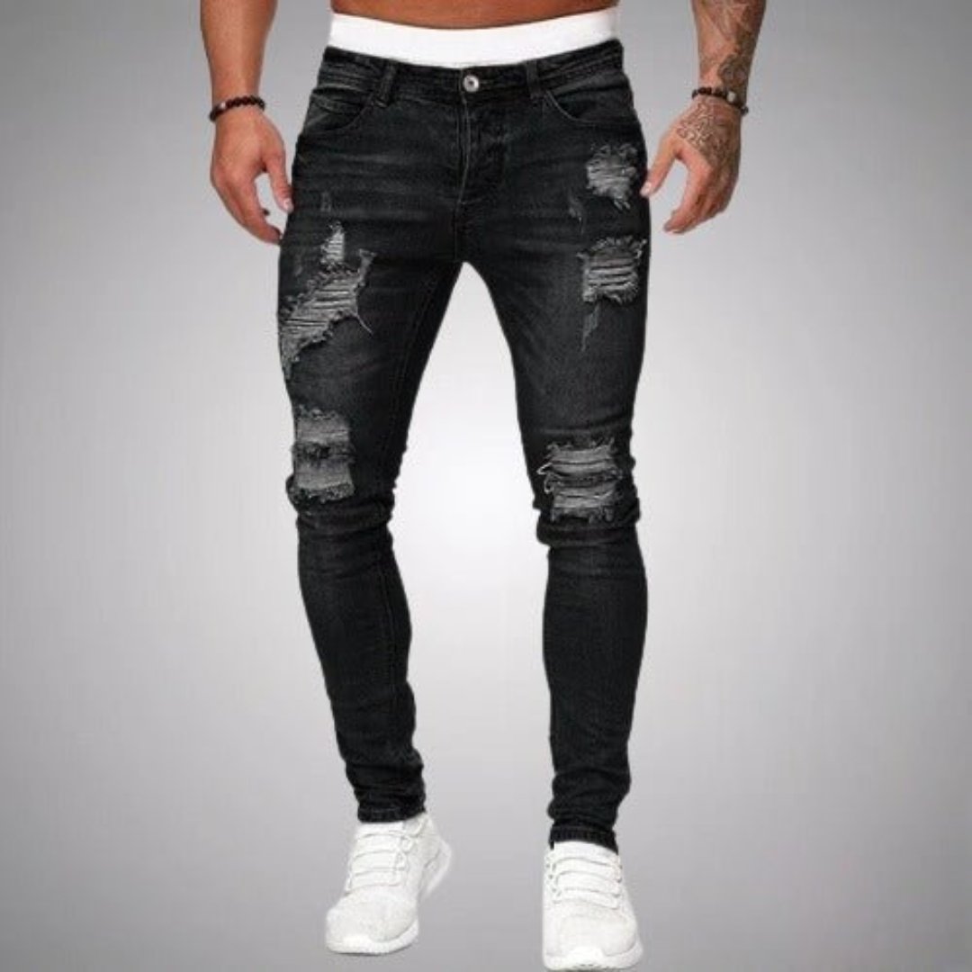 Larset | Herre Løs Revne Jeans | Komfortabel
